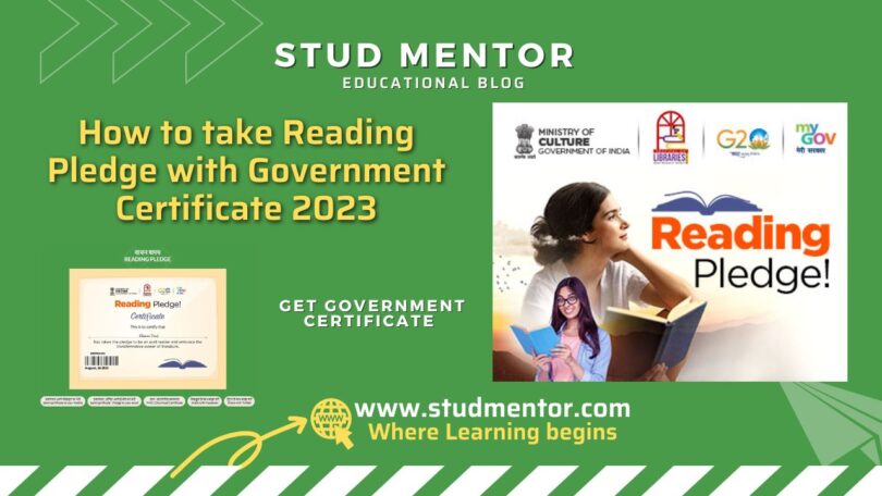 How to take Reading Pledge with Government Certificate 2023