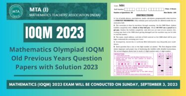 Mathematics Olympiad IOQM Old Previous Years Question Papers with Solution 2023