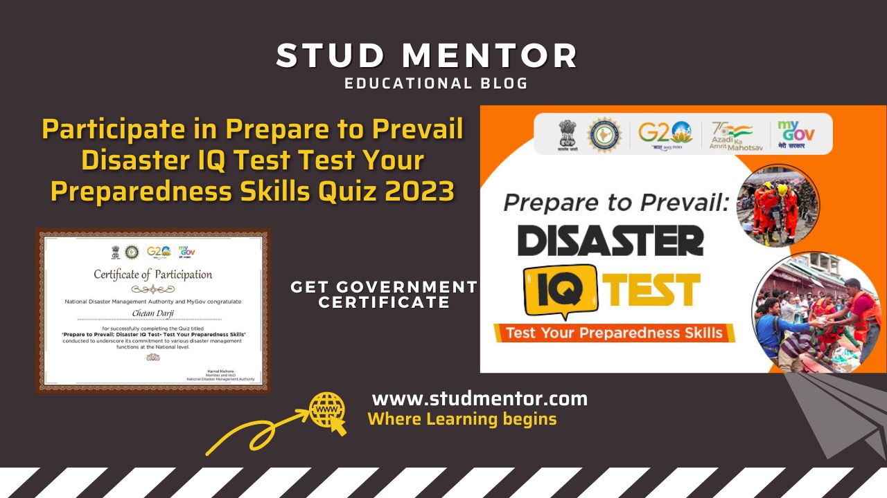 Participate in Prepare to Prevail Disaster IQ Test Test Your