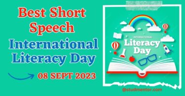 Best Short Speech on Internationl Literacy Day - 08 September 2023