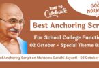 School Anchoring Script on Mahatma Gandhi Jayanti - 02 October 2023