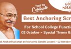 School Anchoring Script on Mahatma Gandhi Jayanti - 02 October 2023