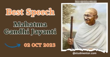 Short Speech on Mahatma Gandhi Jayanti in English 2 October 2023