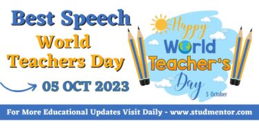 Best Short Speech on World Teachers Day - 05 October 2023