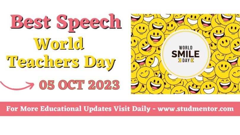 Best Speech Essay on World Smile Day - 06 October 2023