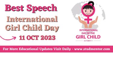 Best Speech on International Girl Child Day - 11 October 2023