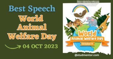 Best Speech on World Animal Welfare Day - 04 October 2023