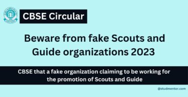 CBSE Circular - Beware from fake Scouts and Guide organizations 2023
