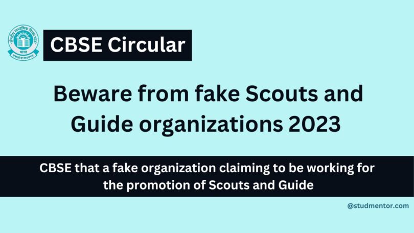 CBSE Circular - Beware from fake Scouts and Guide organizations 2023