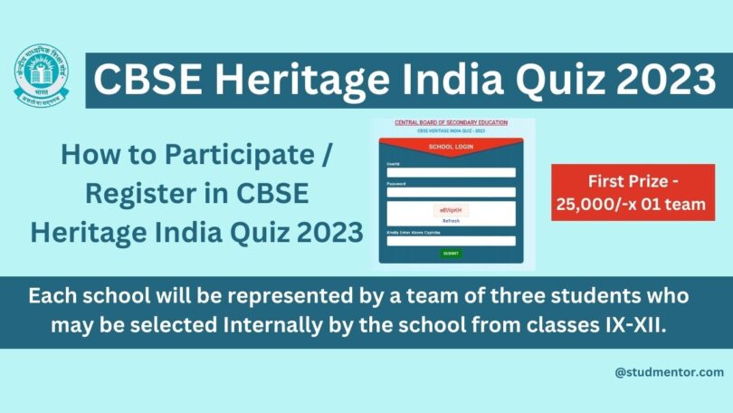 How to Participate Register in CBSE Heritage India Quiz 2023