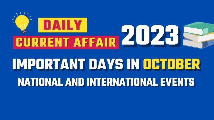 List Of Important Days in October 2023 National & International Events