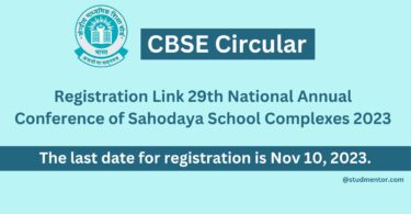 Registration Link 29th National Annual Conference of Sahodaya School Complexes 2023