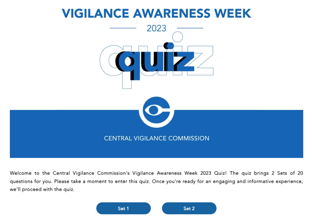 Central Vigilance Commission's Vigilance Awareness Week 2023 Quiz