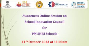 ouTube Live Link of Awareness Session on School Innovation Council for PM SHRI Schools