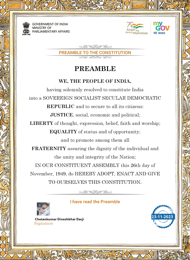 Preamble on Constitution Day 2023
