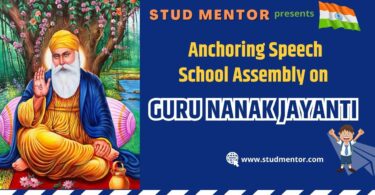 Anchoring Speech School Assembly on Guru Nanak Jayanti 2023