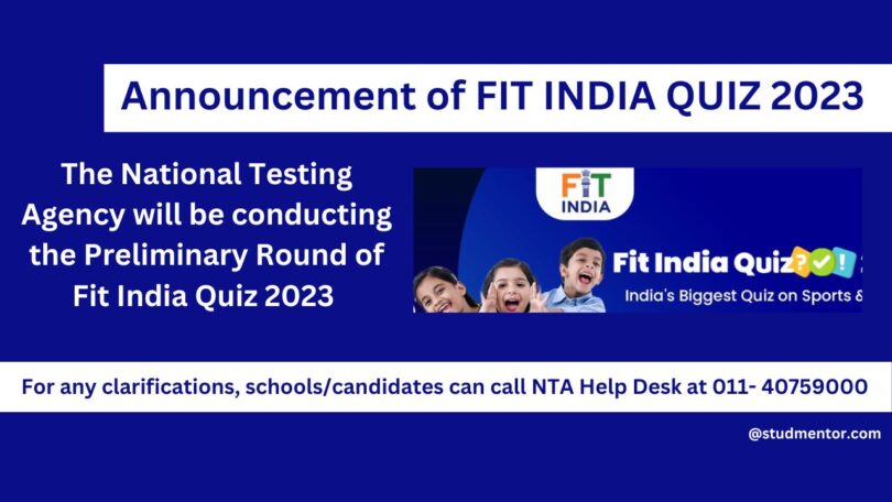 Announcement of Exam Date for Fit India Quiz 2023