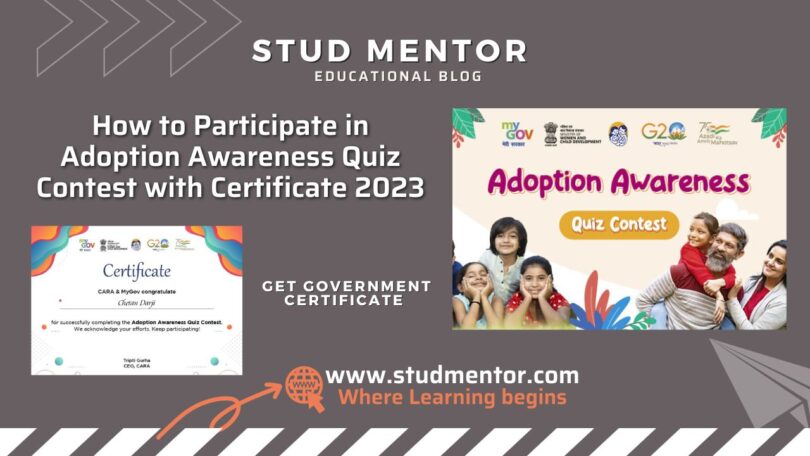 How to Participate in Adoption Awareness Quiz Contest with Certificate 2023