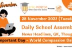 School Assembly Today News Headlines for 28 November 2023