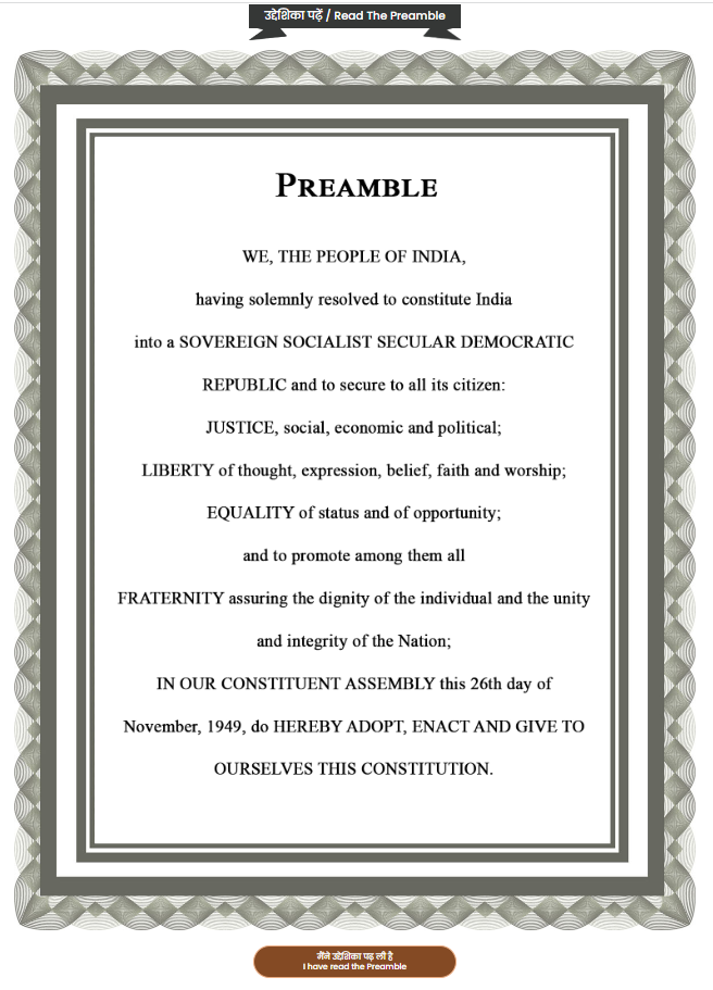 Step - 3 (Take Pledge or Read Preamble of Constitution Day - 26 November 2023)