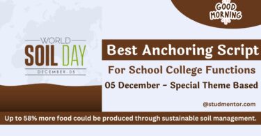 Anchoring Script for World Soil Day - 05 December 2023