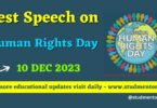 Best Speech on Human Rights Day - 10 December 2023