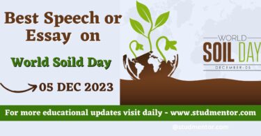 Best Speech or Essay on World Soild Day - 05 December 2023