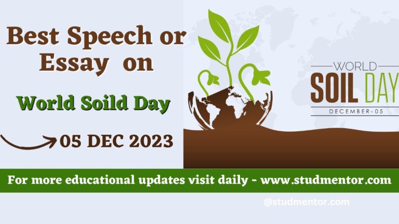 Best Speech or Essay on World Soild Day - 05 December 2023