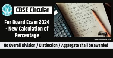 CBSE Circular - For Board Exam 2024 - New Calculation of Percentage