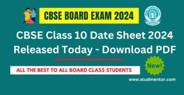 CBSE Class 10 Date Sheet 2024 Released Today - Download PDF