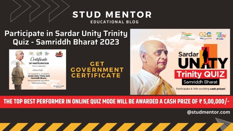 Participate in Sardar Unity Trinity Quiz - Samriddh Bharat 2023