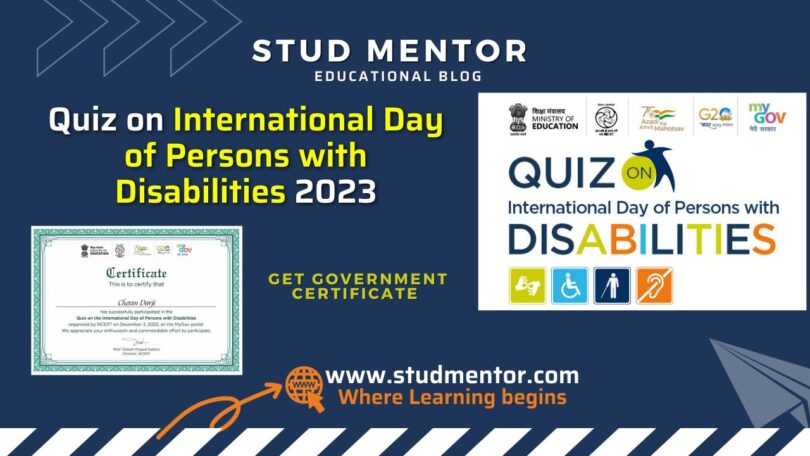 Quiz on International Day of Persons with Disabilities with Certificate 2023