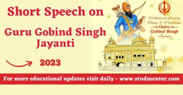 Short Speech on Guru Gobind Singh Jayanti - 2023