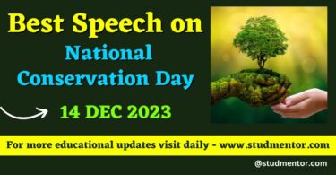 Speech Essay on National Conservation Day - 14 December 2023