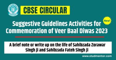 Suggestive Guidelines Activities for Commemoration of Veer Baal Diwas 2023
