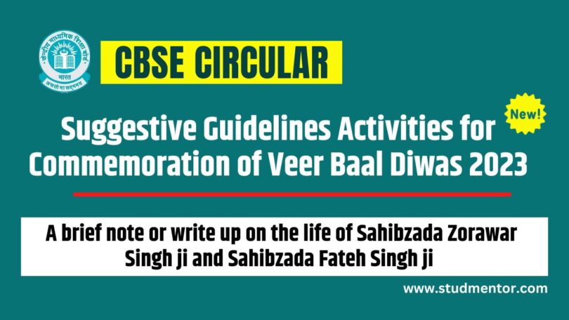 Suggestive Guidelines Activities for Commemoration of Veer Baal Diwas 2023