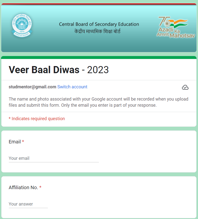 Veer Baal Diwas CBSE Brief Report link