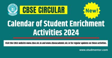 CBSE Circular - Calendar of Student Enrichment Activities 2024