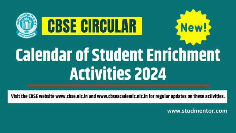CBSE Circular - Calendar of Student Enrichment Activities 2024