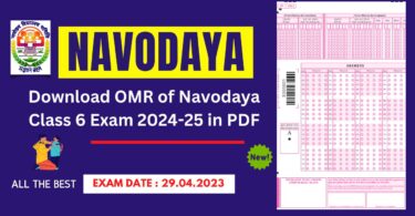 Download OMR of Navodaya Class 6 JNVST Exam 2024-25 in PDF