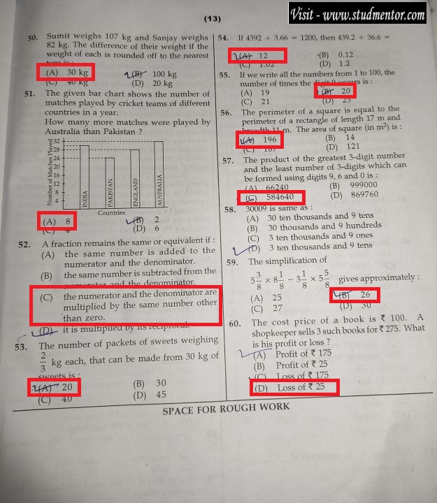 Navodaya Class 6 English Paper Solution (20.01.2024) Page no. 13