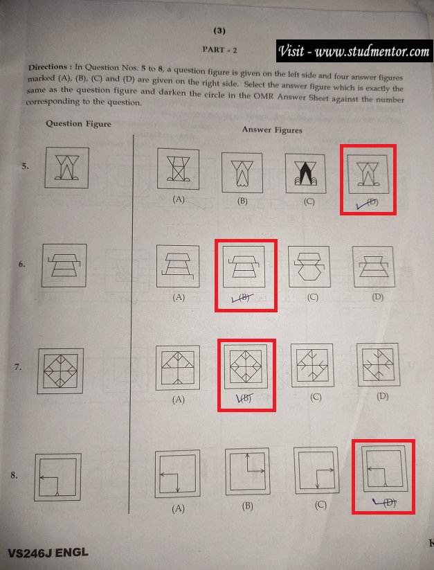 Navodaya Class 6 English Paper Solution (20.01.2024) Page no. 3