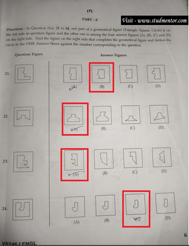 Navodaya Class 6 English Paper Solution (20.01.2024) Page no. 7