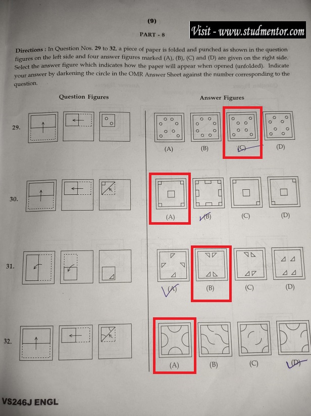 Navodaya Class 6 English Paper Solution (20.01.2024) Page no. 9