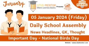 School Assembly Today News Headlines for 05 January 2024