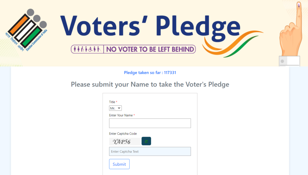 step - 1 go to official website for take pledge on national voters day 2024