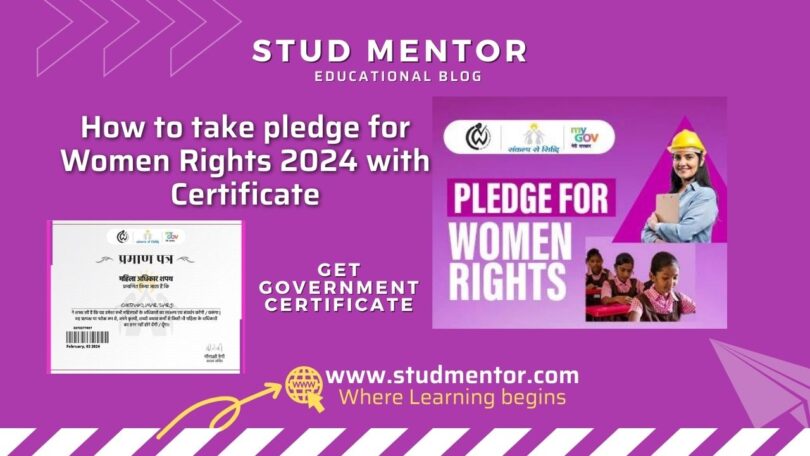 How to take pledge for Women Rights 2024 with Certificate