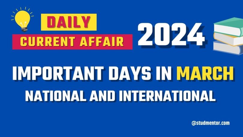 Important Days in March 2024 - Full List National, International Days