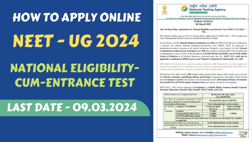 NEET UG 2024 Online Forms Started - Click Here to Apply Now