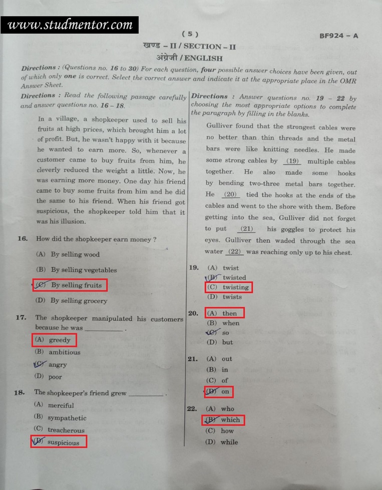 Navodaya Class 9 Paper Solution Answer Key 10 February 2024 Page 5